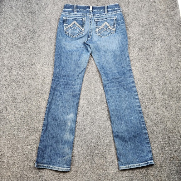 Ariat REAL Denim Jeans Womens 29R Blue Mid Rise Straight Leg Western Riding - Picture 3 of 10